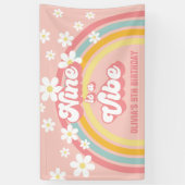 レトロレインボーナインはVibe Groovy 9誕生日 横断幕 (縦)