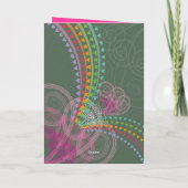 レトロレインボーハートとピンクスワールバレンタイン シーズンカード (裏面)