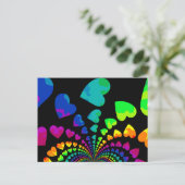 レトロレインボーハートオンブラック ポストカード (スタンド正面)