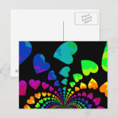 レトロレインボーハートオンブラック ポストカード (正面/裏面)
