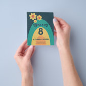 レトロレインボーバースデーパーティー チラシ (手)