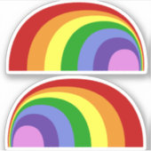 レトロレインボービニールステッカー シール (正面)