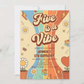 レトロレインボーファイブはビバグルービー5歳の誕生日 招待状 (正面)