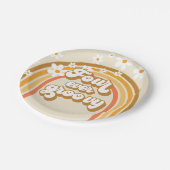 レトロレインボーフォーエバーグルーヴィー4th誕生日 ペーパープレート (アングル)