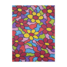 レトロレインボーフラワーパターン