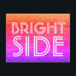 レトロレインボーブライトサイドハッピーやる気を起こさせる ポストカード<br><div class="desc">カラフルレトロなレインボーファンキーデザインでメールを明るくする！この明保るい側のメッセージで陽性の高い – 良いものを探すためにリマインダー！</div>