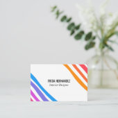 レトロレインボーミニマルストライプリスト 名刺 (スタンド正面)