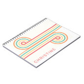 レトロレインボーラインアート ノートブック (左側)