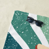 レトロレインボー名前をカスタムするヴィンテージビーチタオル ビーチタオル (インサイチュ)