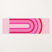 レトロレインボー名門私立校風のピンクアンドレッドアーチ ヨガマット (正面(横))