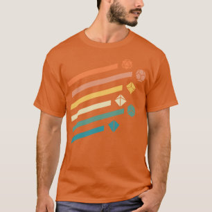 レトロレインボー多面体サイコロセットカラーテーブルトップ Tシャツ