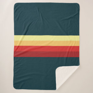 レトロレインボー数々のヴィー暖色系 シェルパブランケット