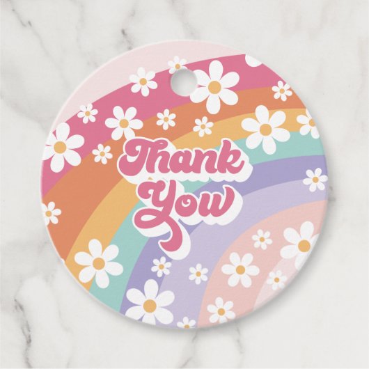 レトロレインボー誕生日サンキュー フェイバータグ (正面)