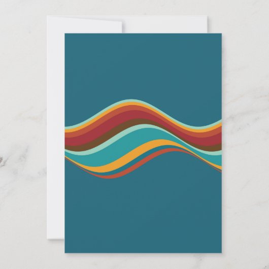 レトロレインボー誕生日60s 70s 80sヴィンテージパーティー 招待状 (裏面)