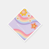 レトロレインボー誕生日 スタンダードカクテルナプキン (角)