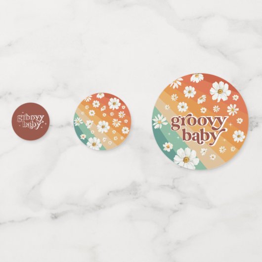 レトロレインボー70ストライプ年代 |デイジーフローラ コンフェッティ (裏面)