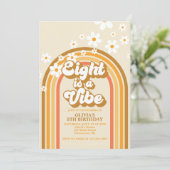 レトロレインボー8はVibe Groovy 8誕生日 招待状 (スタンド正面)