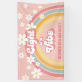 レトロレインボー8はVibe Groovy 8誕生日 横断幕 (縦)