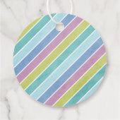 レトロレインボー&デイジーキッズパーティー好意ギフトラベル フェイバータグ (裏面)