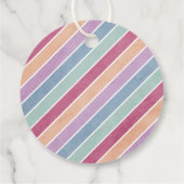 レトロレインボー&デイジーキッズパーティー好意ギフトラベル フェイバータグ (裏面)