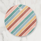 レトロレインボー&デイジーキッズパーティー好意ギフトラベル フェイバータグ (裏面)