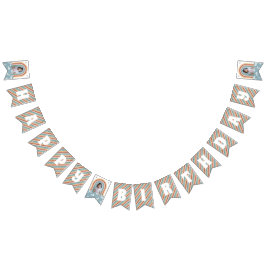 レトロレインボー&デイジー誕生日バンティンバナー バンティングフラッグ