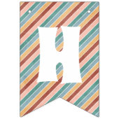 レトロレインボー&デイジー誕生日バンティンバナー バンティングフラッグ (第2の旗)