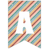 レトロレインボー&デイジー誕生日バンティンバナー バンティングフラッグ (第3の旗)