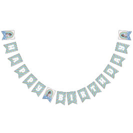 レトロレインボー&デイジー誕生日バンティンバナー バンティングフラッグ