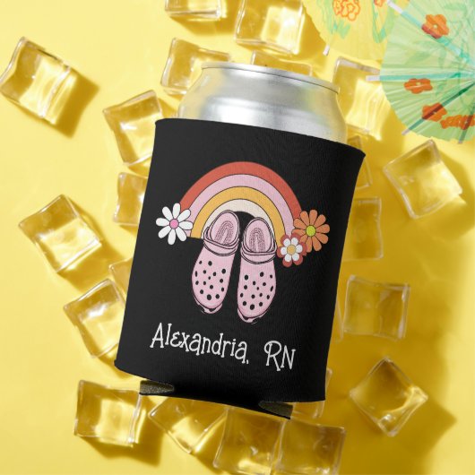 レトロレインボー&ラバーキャグモノグラム看護 缶クーラー (インサイチュ 夏)