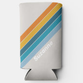 レトロレインボー（名前あり） スリム缶クーラー (正面)