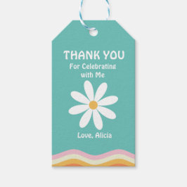 レトロレインボーFIVEはVibe Groovy 5誕生日 ギフトタグ