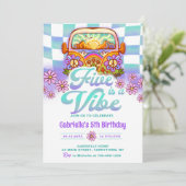 レトロレインボーFIVEはVibe Groovy 5誕生日 招待状 (スタンド正面)