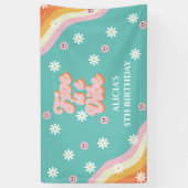 レトロレインボーFIVEはVibe Groovy 5誕生日 横断幕 (縦)