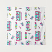 レトロレコーダテープシームレス タペストリー (正面(横))