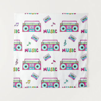 レトロレコーダテープシームレス タペストリー