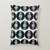 レトロレコードカラフルパターンデザイン アクセントクッション (裏面(縦))