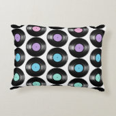 レトロレコードカラフルパターンデザイン アクセントクッション (裏面)