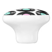 レトロレコードカラフルパターンデザイン セラミックノブ (側面)