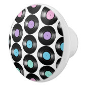 レトロレコードカラフルパターンデザイン セラミックノブ (右)