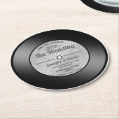 レトロレコードセーブ・ザ・デート案内 ラウンドペーパーコースター (アングル)