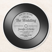 レトロレコードセーブ・ザ・デート案内 ラウンドペーパーコースター (正面)