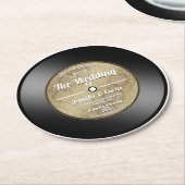 レトロレコードセーブ・ザ・デート案内Rou ラウンドペーパーコースター (アングル)