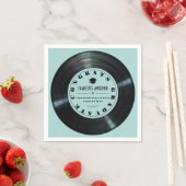 レトロレコードターコイズ卒業 スタンダードカクテルナプキン (インサイチュ)