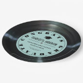 レトロレコードターコイズ卒業 ペーパープレート (アングル)