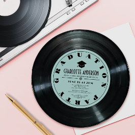 レトロレコードターコイズ卒業 招待状