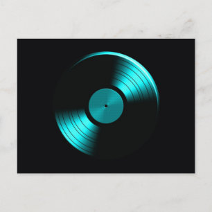 レトロレコードティール（緑がかった色） ポストカード