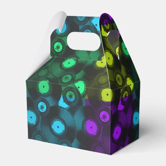 レトロレコードネオンカラフルコラージュ フェイバーボックス (正面サイド)