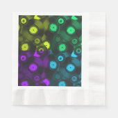 レトロレコードネオンカラフルコラージュ 縁ありランチョンナプキン (正面)