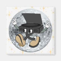 レトロレコードプレーヤーキャラクター角磁石